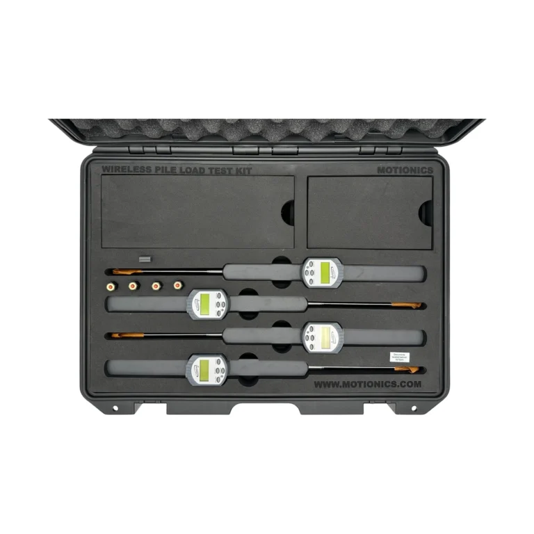 PileSense™: Wireless Load Deflection Test Kit – This PileSense™ custom kit includes 4x BlueDialLT (BDLT-402) Bluetooth Digital Dial Indicators and 4x WiMER1. #PileSense #WirelessMeasurement #CustomApplicationKit [Ref: 1028251014]