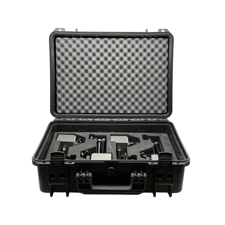 PileSense™: Wireless Load Deflection Test Kit – This PileSense™ Kit includes 4x BlueDialLT Bluetooth Digital Dial Indicators, 4x WiMER1 and 4x MagBases in a protective carrying case with custom laser-cut foam. #PileSense #WirelessMeasurement #CustomApplicationKit [Ref: 1106250238]