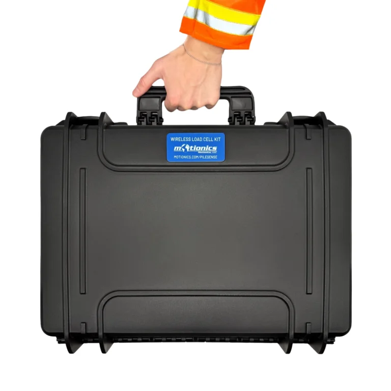 PileSense™: Wireless Load Deflection Test Kit – This PileSense™ Kit includes 5x BluePot Bluetooth String Pots and 1x Tension Load Cell in a protective carrying case with custom laser-cut foam. #PileSense #WirelessMeasurement #CustomApplicationKit [Ref: 1030251203]