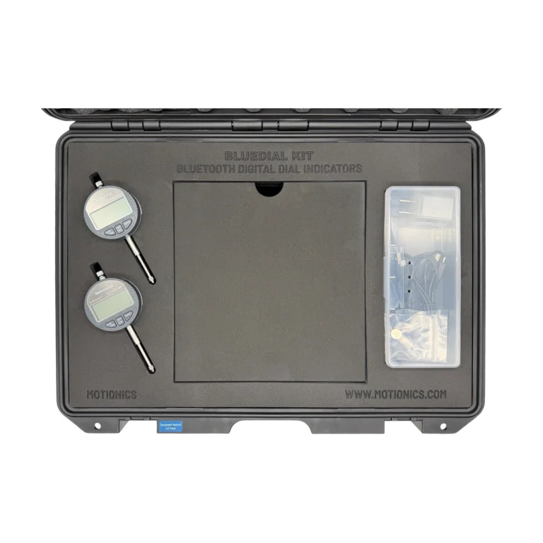 REF: 0618261212 | This custom BlueDial kit includes 2x BlueDial Bluetooth digital dial indicators with a USB hub and 50ft USB extension cable in a protective carrying case with custom laser-cut foam. #BlueDial #WirelessMeasurement #CustomApplicationKit