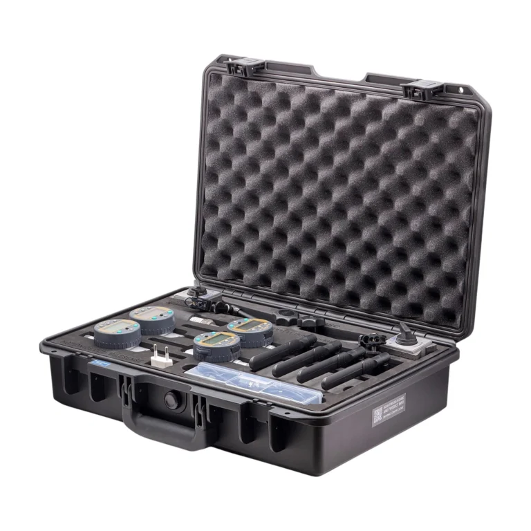 REF: 0512260454 | This PileSense wireless load deflection test kit includes 4x BlueDial 1 inch Bluetooth digital dial indicators, 4x WiMER 1+ long range wireless transmitters, 1x BluePSI B Bluetooth pressure sensor and 2x MagBases in a protective carrying case with custom laser-cut foam.
#PileSense #WirelessMeasurement #CustomApplicationKit